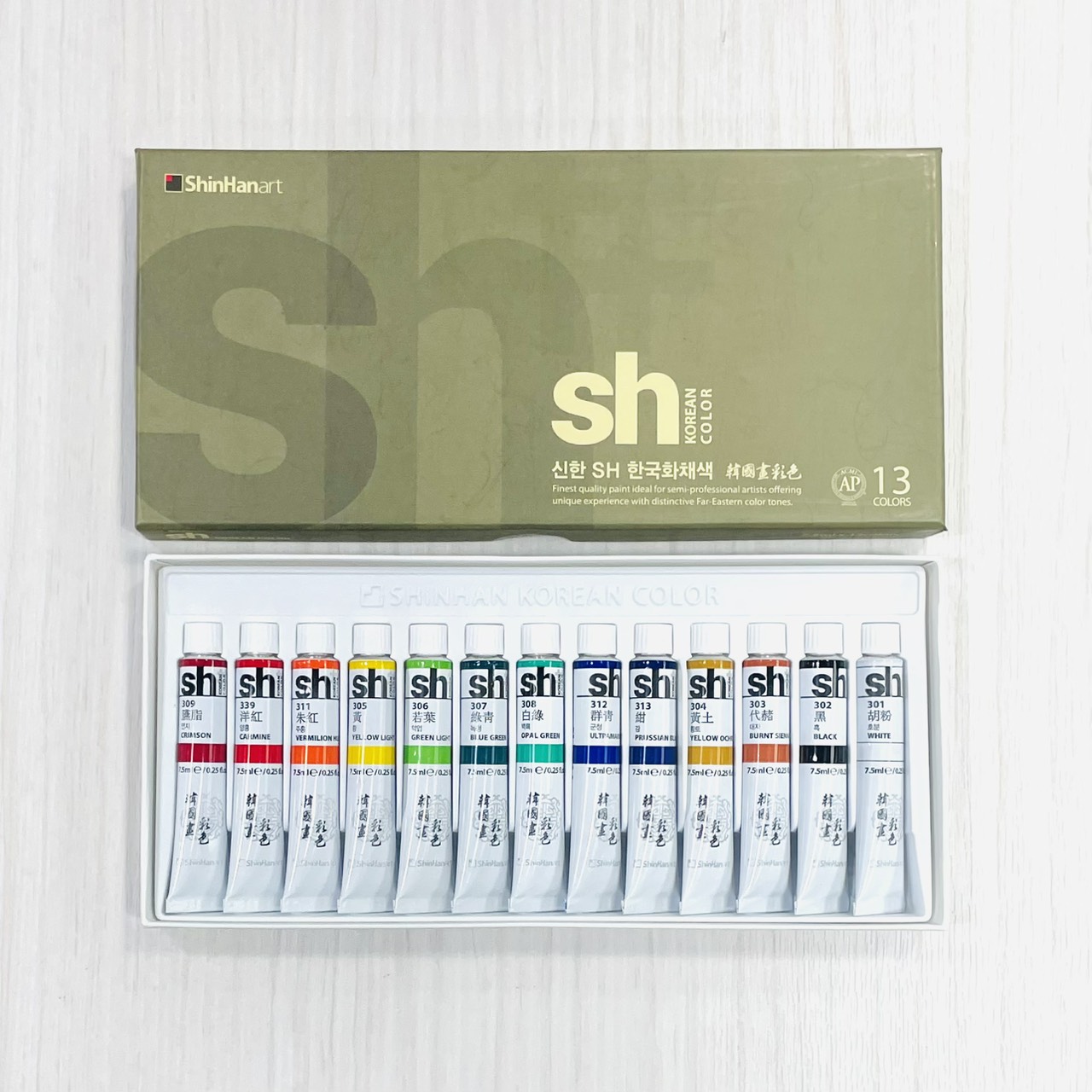 《ShinHan 新韓 國畫顏料》 一盒13色 7.5ml