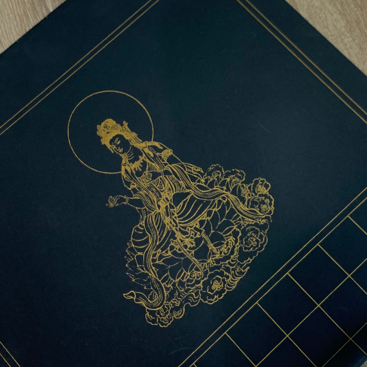 《佛像心經紙 黑色》直式  / 對開 / 手工宣