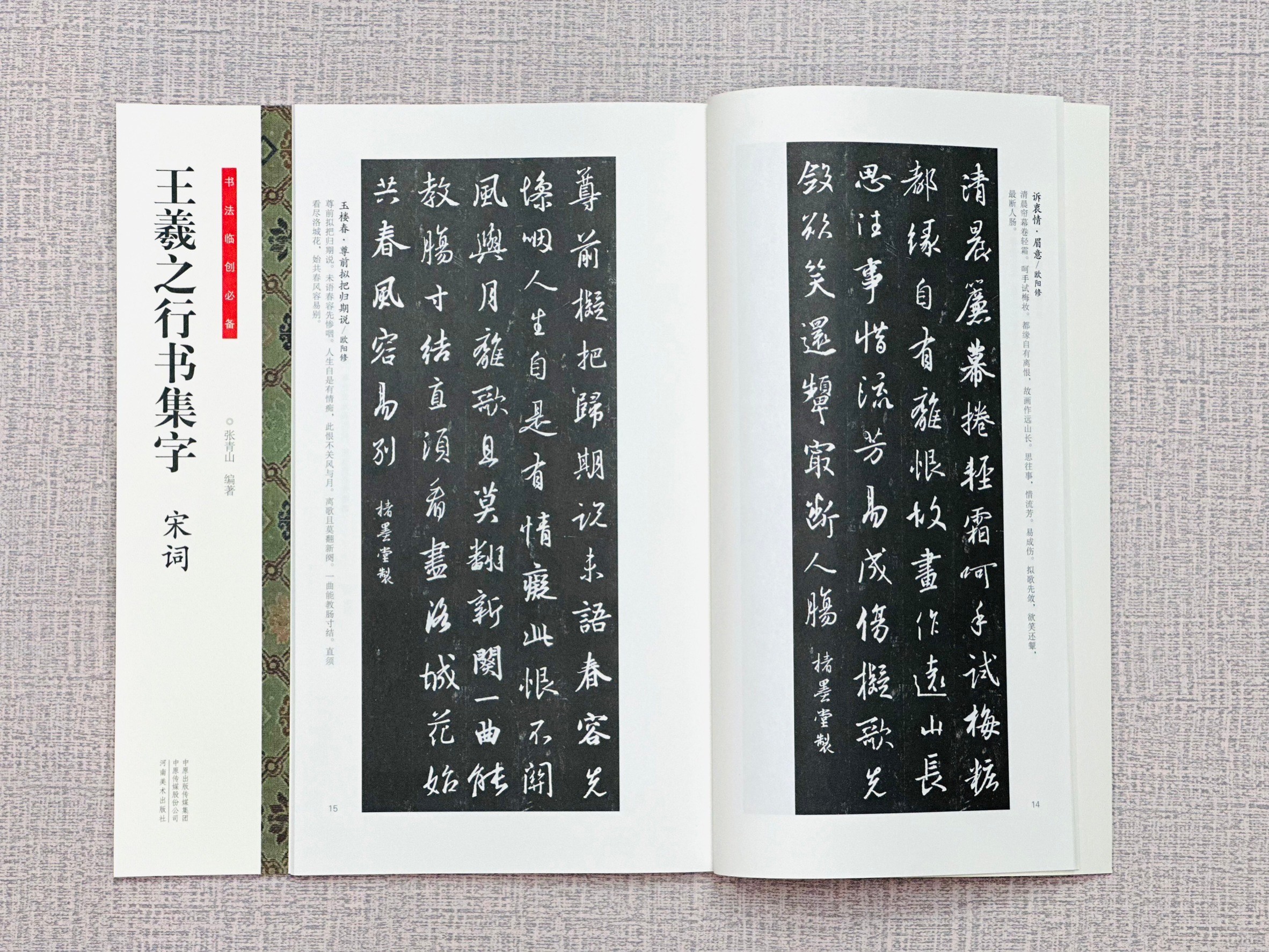 《王羲之行書集字 宋詞》 書法臨創必備 河南美術出版社