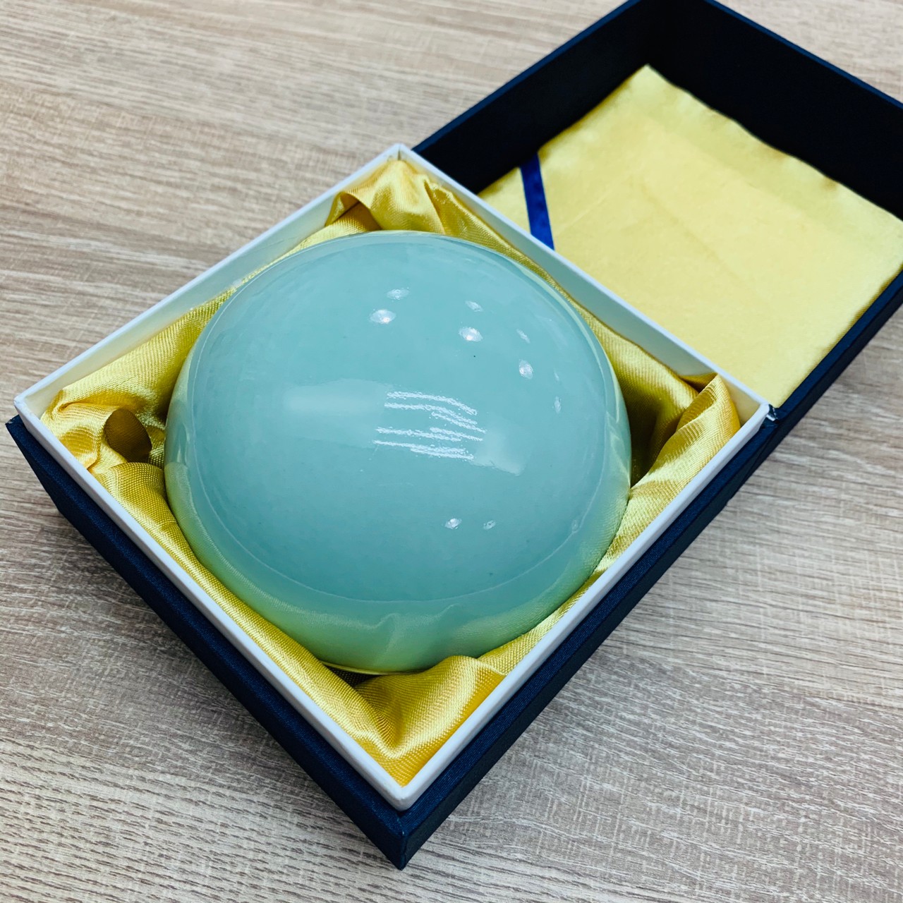 《五兩高蓋彩缸 影青》 瓷印缸 印泥儲存盒 印缸