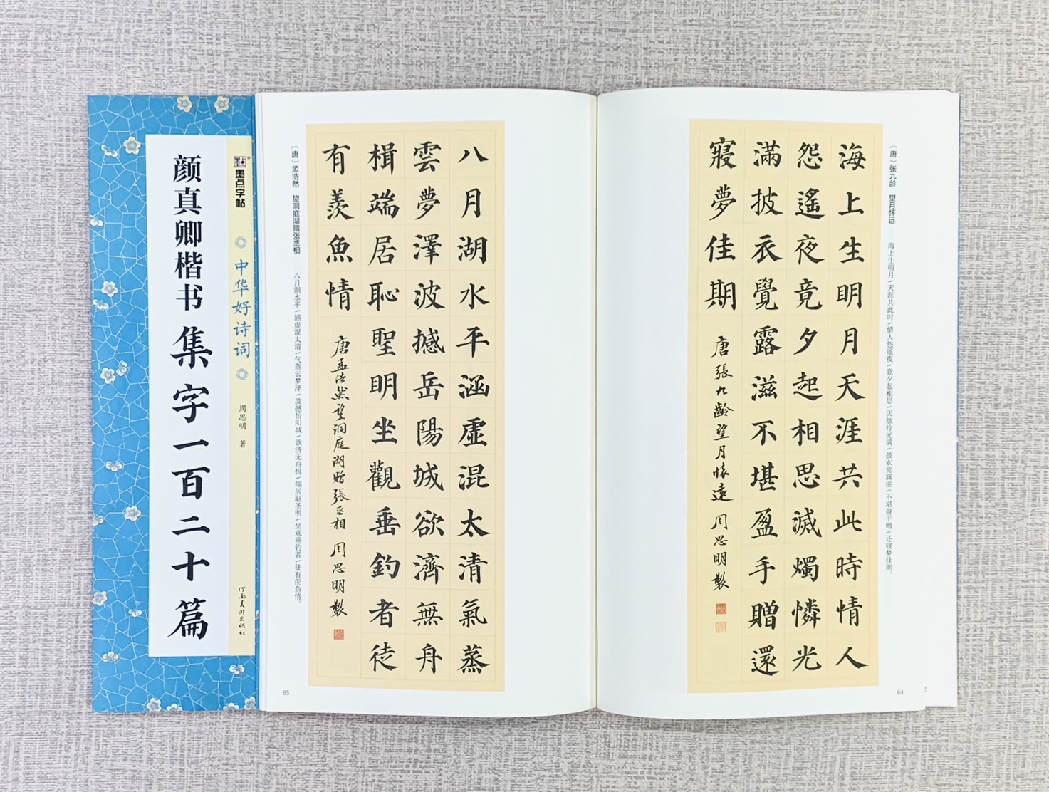 《顏真卿楷書 集字一百二十篇》中國好詩詞 墨點字帖 周思明 著 河南美術出版社 (湖北美術出版社)