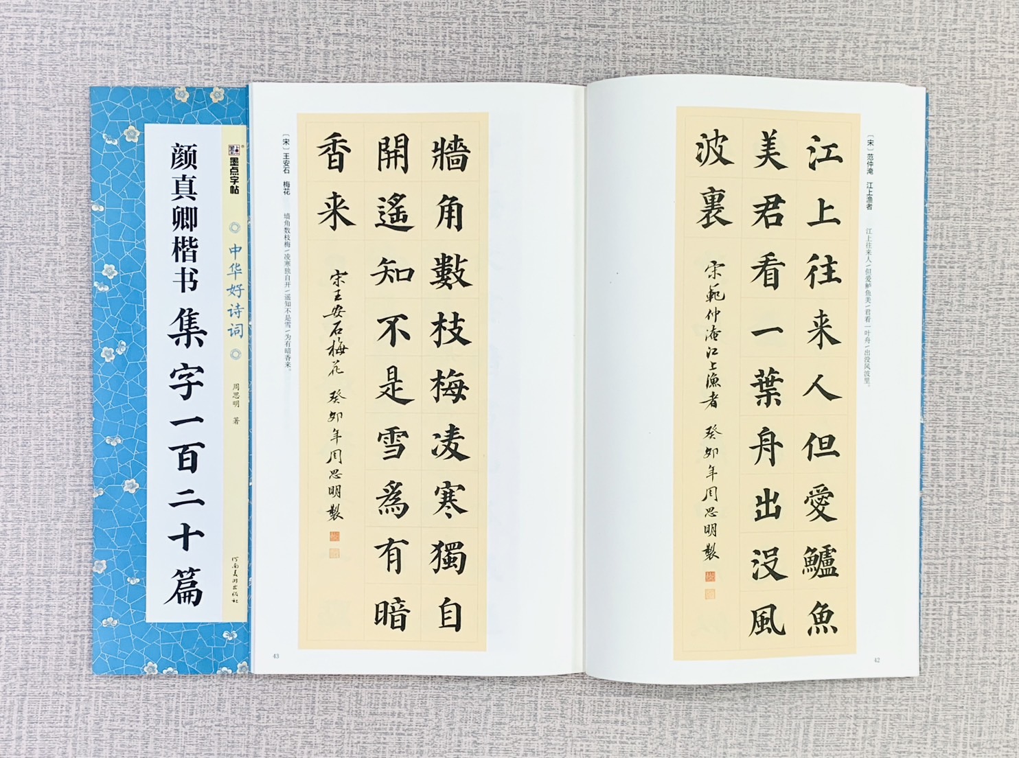 《顏真卿楷書 集字一百二十篇》中國好詩詞 墨點字帖 周思明 著 河南美術出版社 (湖北美術出版社)