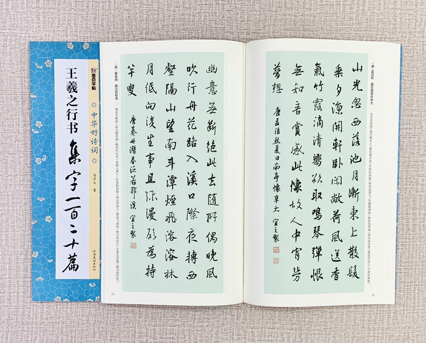 《王羲之行書 集字一百二十篇》中國好詩詞 墨點字帖 馬學義 著 河南美術出版社(湖北美術出版社)