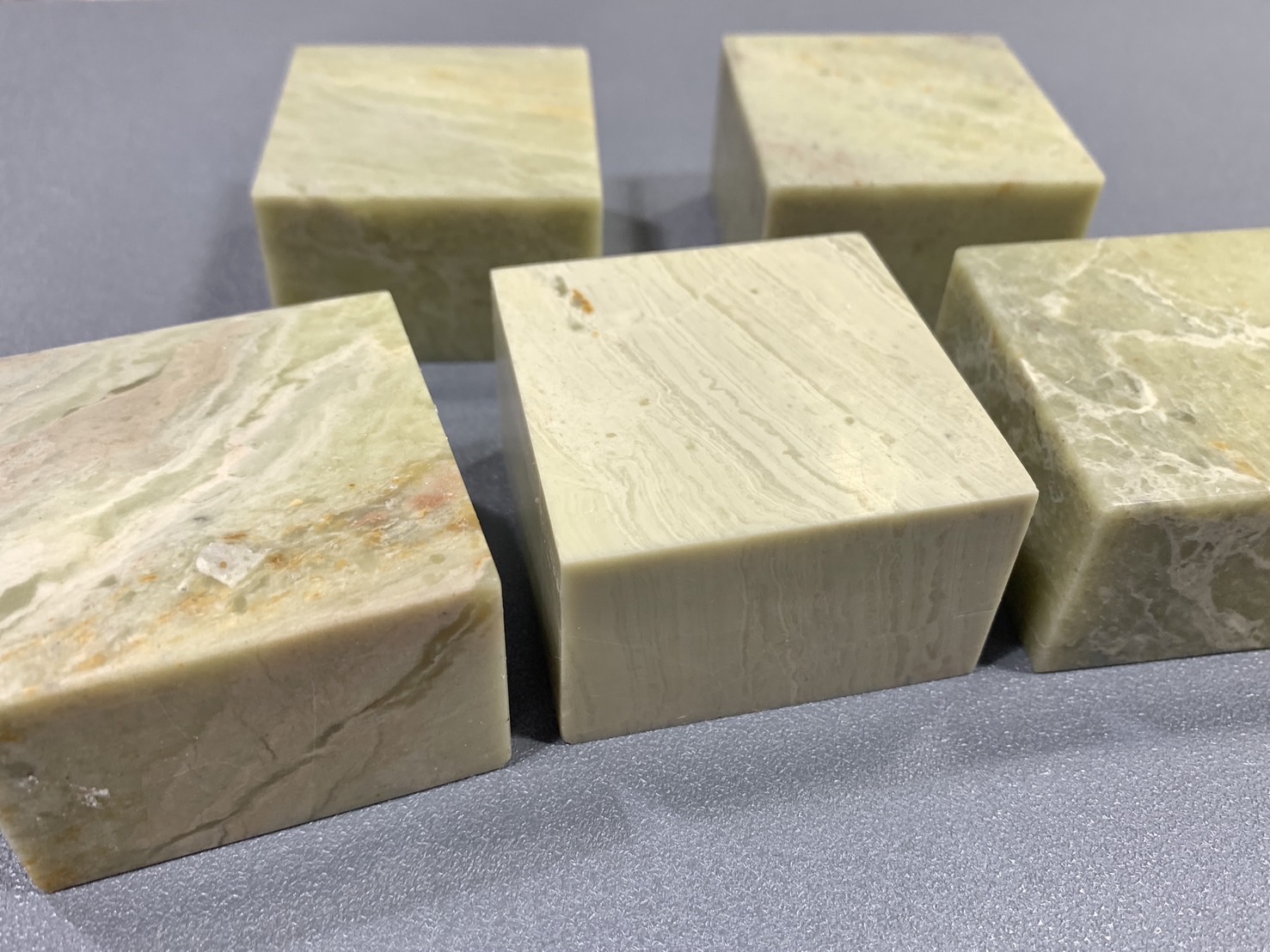 《花青田 扁章》一寸 3x5x5 3*5*5 素章 規格章 篆刻 印石 青田石 練習石