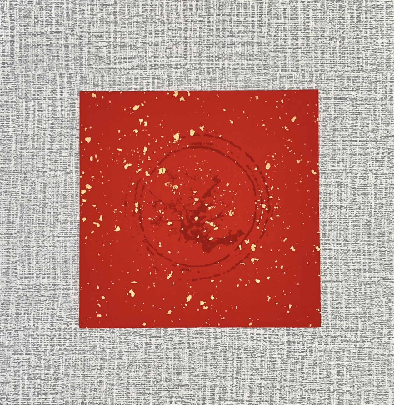 《單字 手工灑金宣 黑圖四君子》 春聯紙 單字 春聯 萬年紅 斗方 小春 春聯 17x17cm