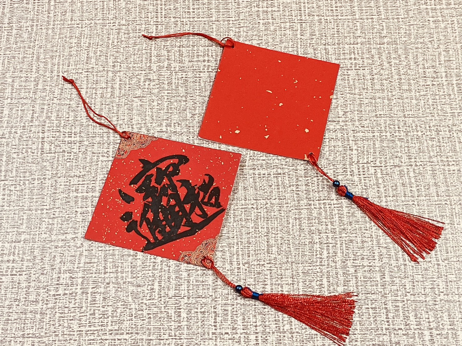 《宮廷春聯軟卡吊飾》 一包5入   燈籠形/圓形/正方形/葫蘆形/扇形 春聯小卡