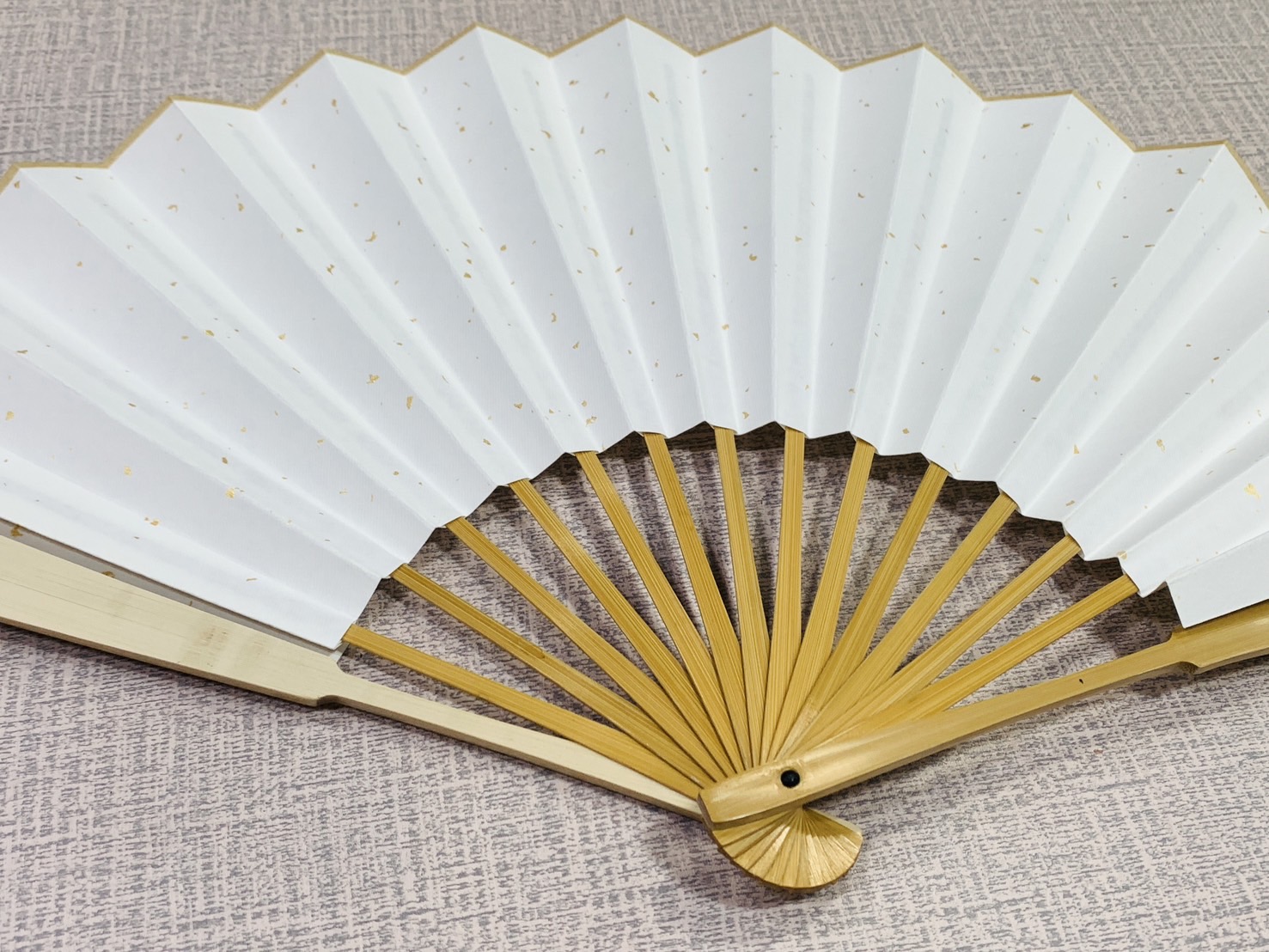《玉竹蟬衣宣灑金摺扇》純手工宣 27cm 30cm 33cm