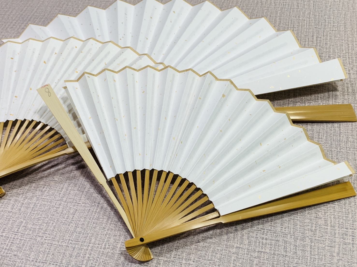 《玉竹蟬衣宣灑金摺扇》純手工宣 27cm 30cm 33cm