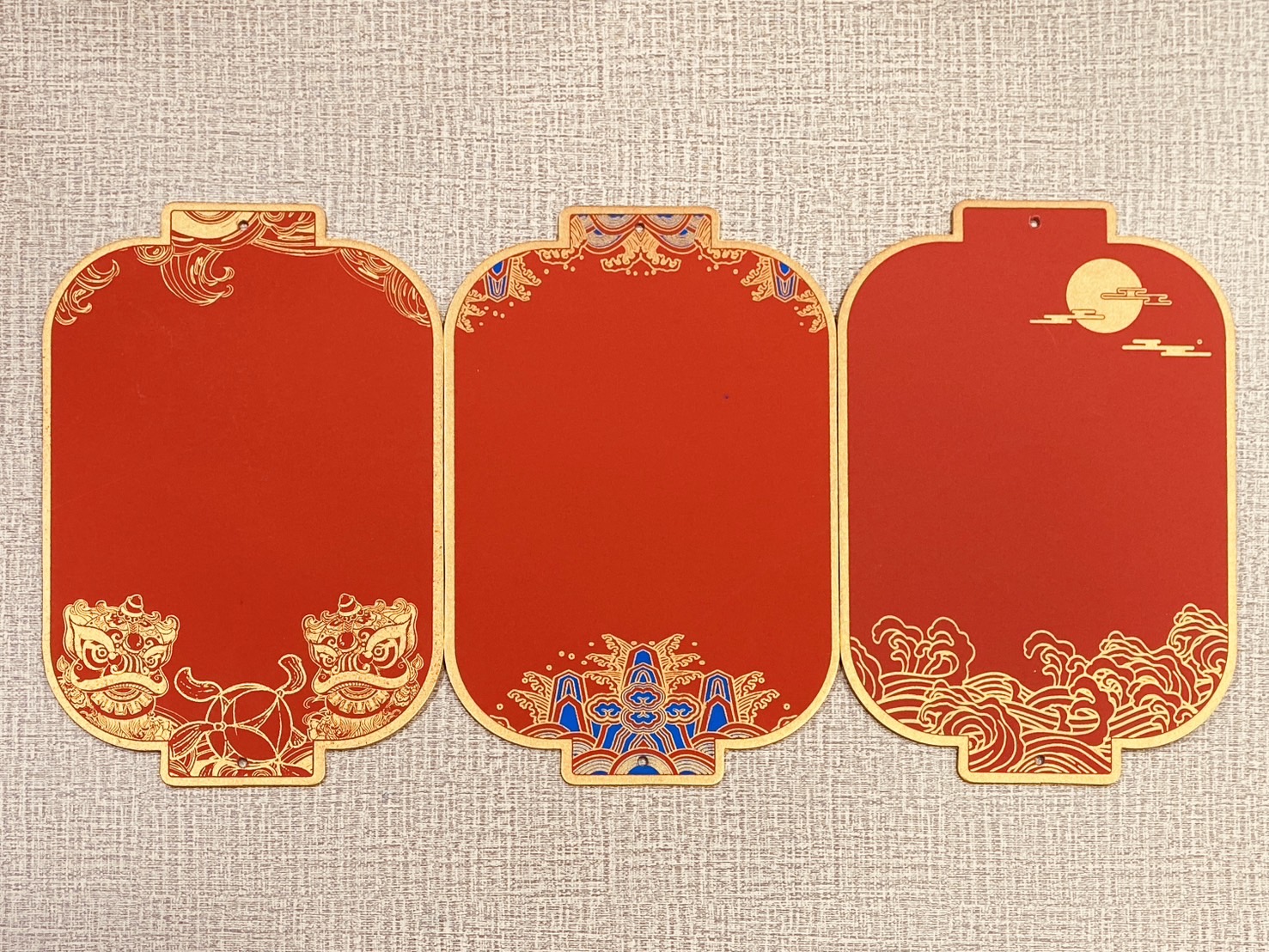 《紅宣宮燈 畫仙版》 附中國結 / 福卡