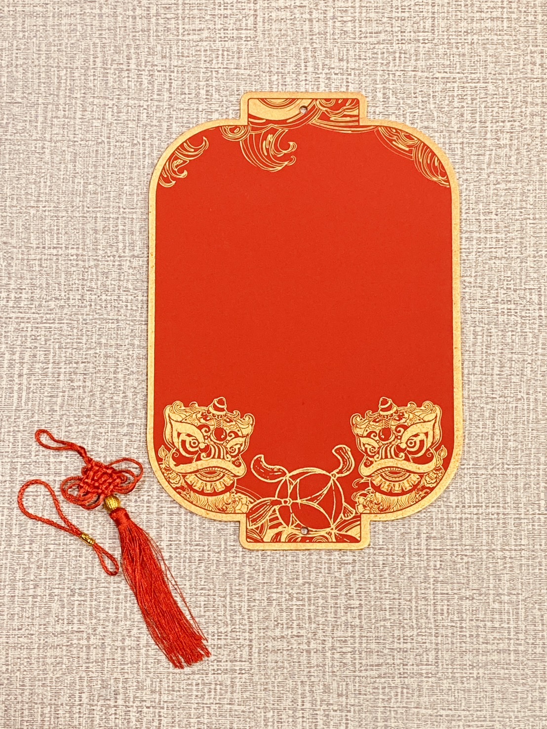 《紅宣宮燈 畫仙版》 附中國結 / 福卡