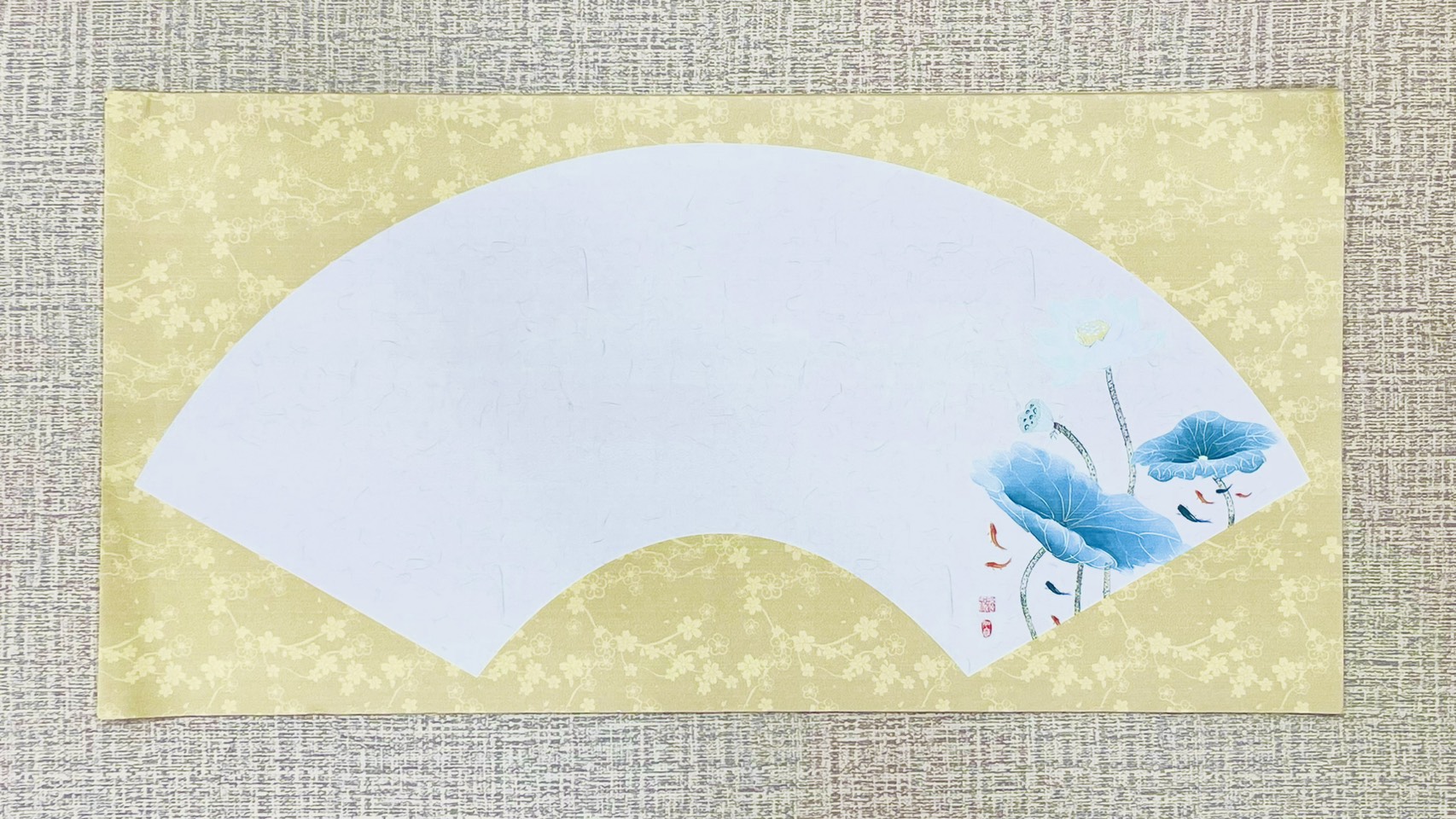 《國風扇面》 蠟染箋 尺寸：約23x46cm 扇形紙 扇面紙 半生熟宣 安徽製