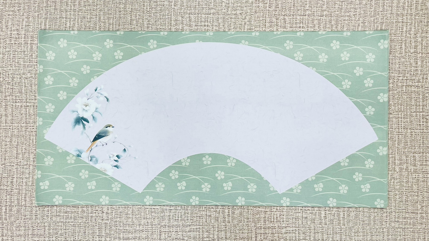 《國風扇面》 蠟染箋 尺寸：約23x46cm 扇形紙 扇面紙 半生熟宣 安徽製