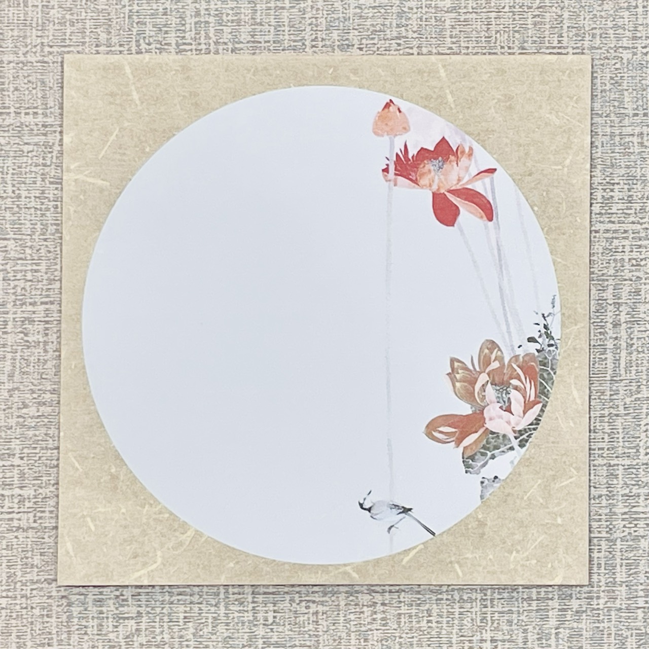 《國風團扇》 半生熟宣 約23x23cm 蠟染宣