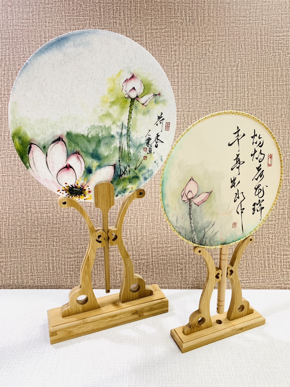 《楠竹原木團扇扇架》大號 團扇扇架 展示架