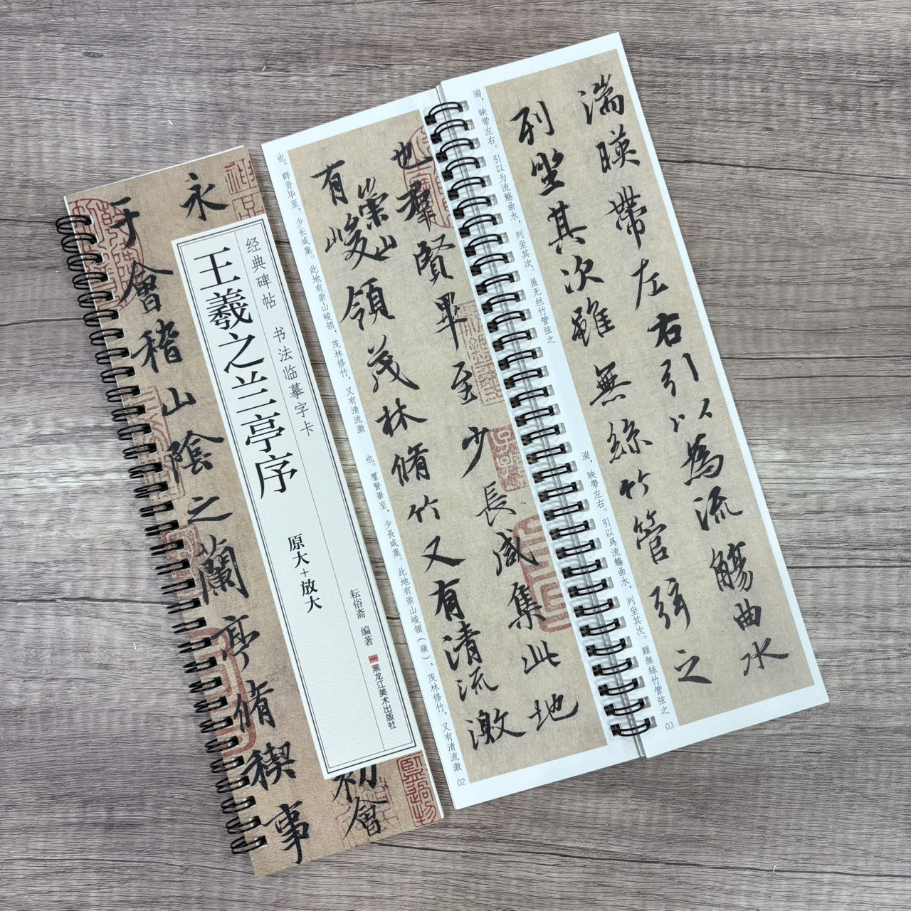 《王羲之蘭亭序 原大+放大》  經典碑帖 書法臨摹字卡 耘俗齋 編著 黑龍江美術出版社