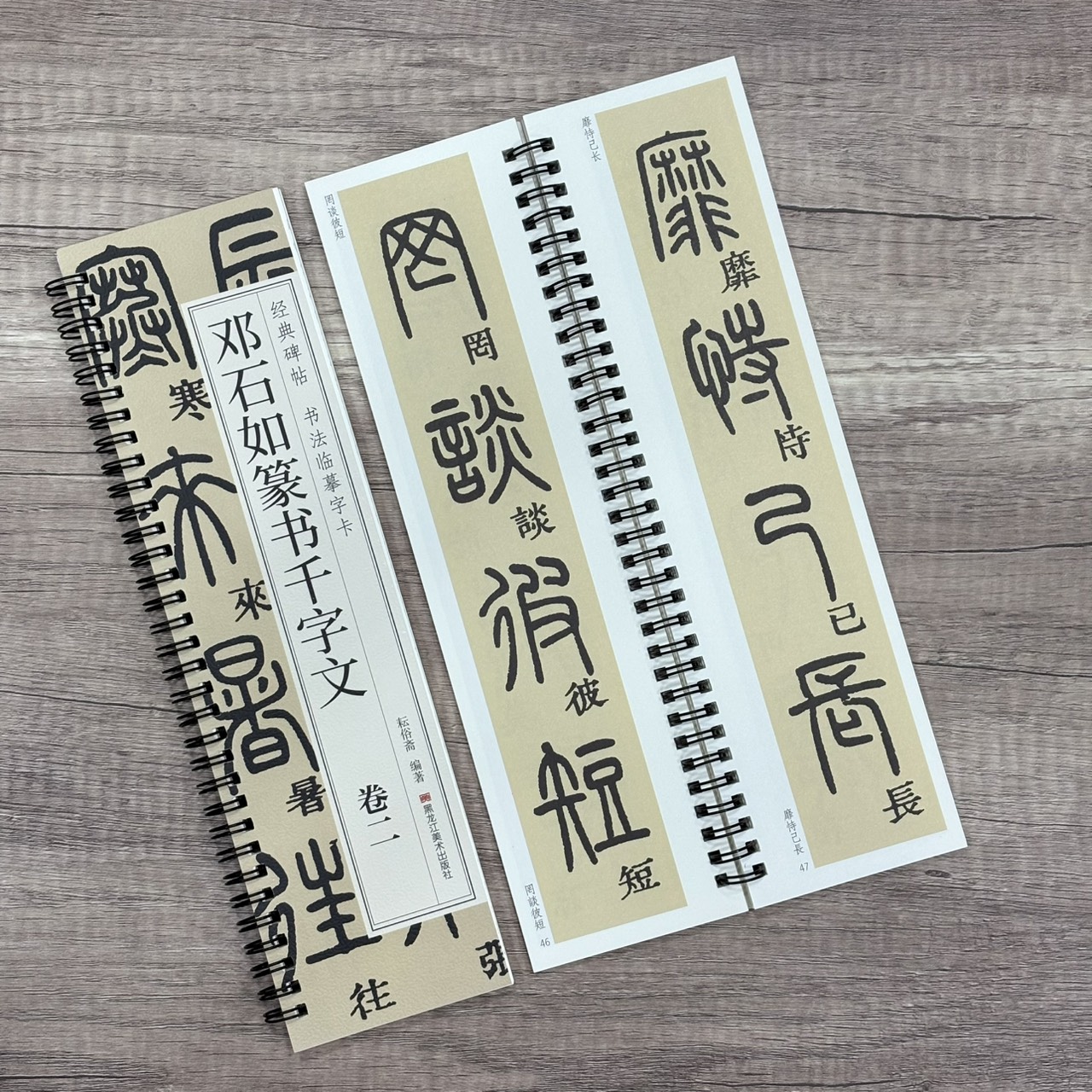 《鄧石如篆書千字文》   卷一、卷二 （全二冊） 經典碑帖 書法臨摹字卡 耘俗齋 編著 黑龍江美術出版社