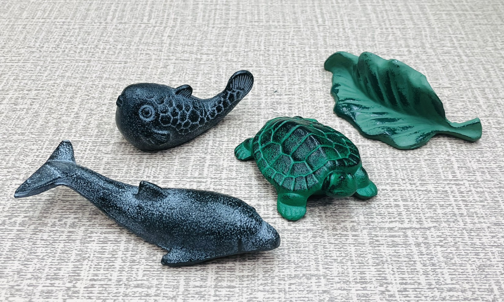 《鐵文鎮-紙鎮》 造型文鎮 海豚 河豚 烏龜 樹葉 鑄鐵文鎮