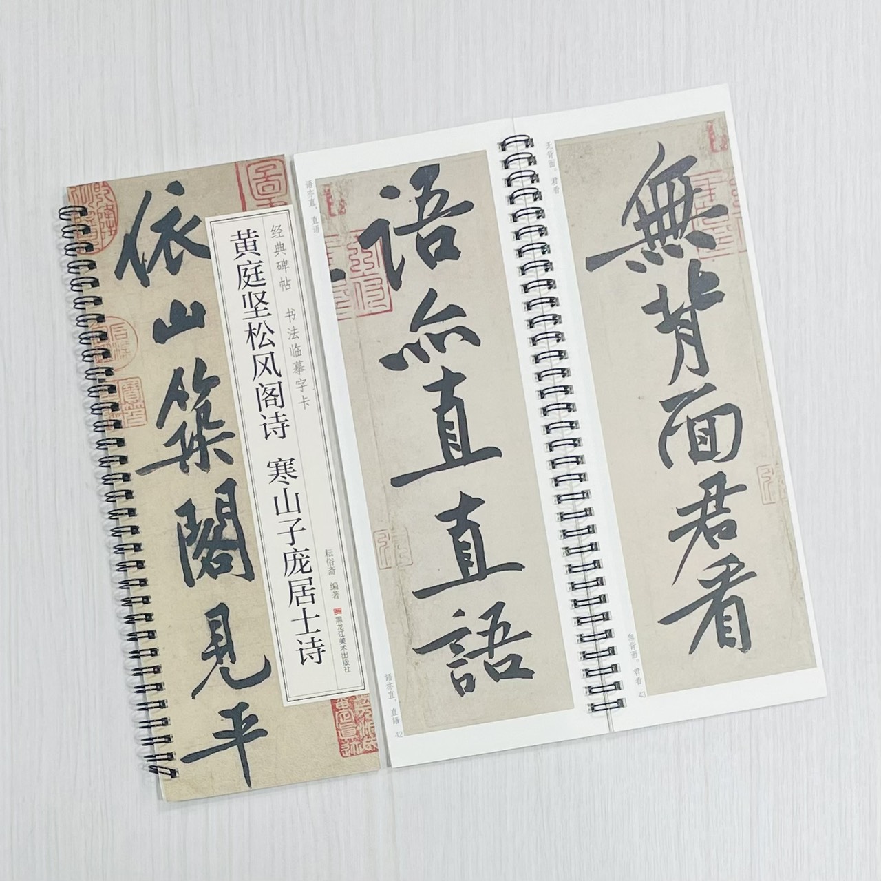 《黃庭堅松風閣詩 寒山子龐居士詩》 經典碑帖 書法臨摹字卡 耘俗齋 編著 黑龍江美術出版社