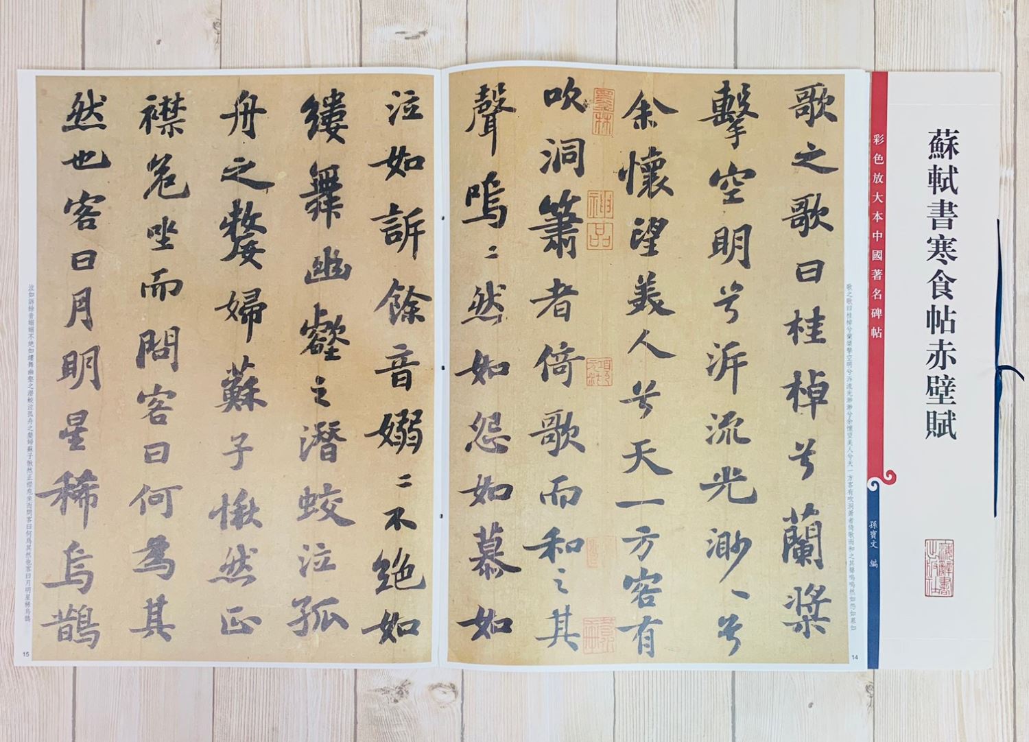 《蘇軾書寒食帖赤壁賦 》 彩色放大 中國著名碑帖  上海辭書出版社
