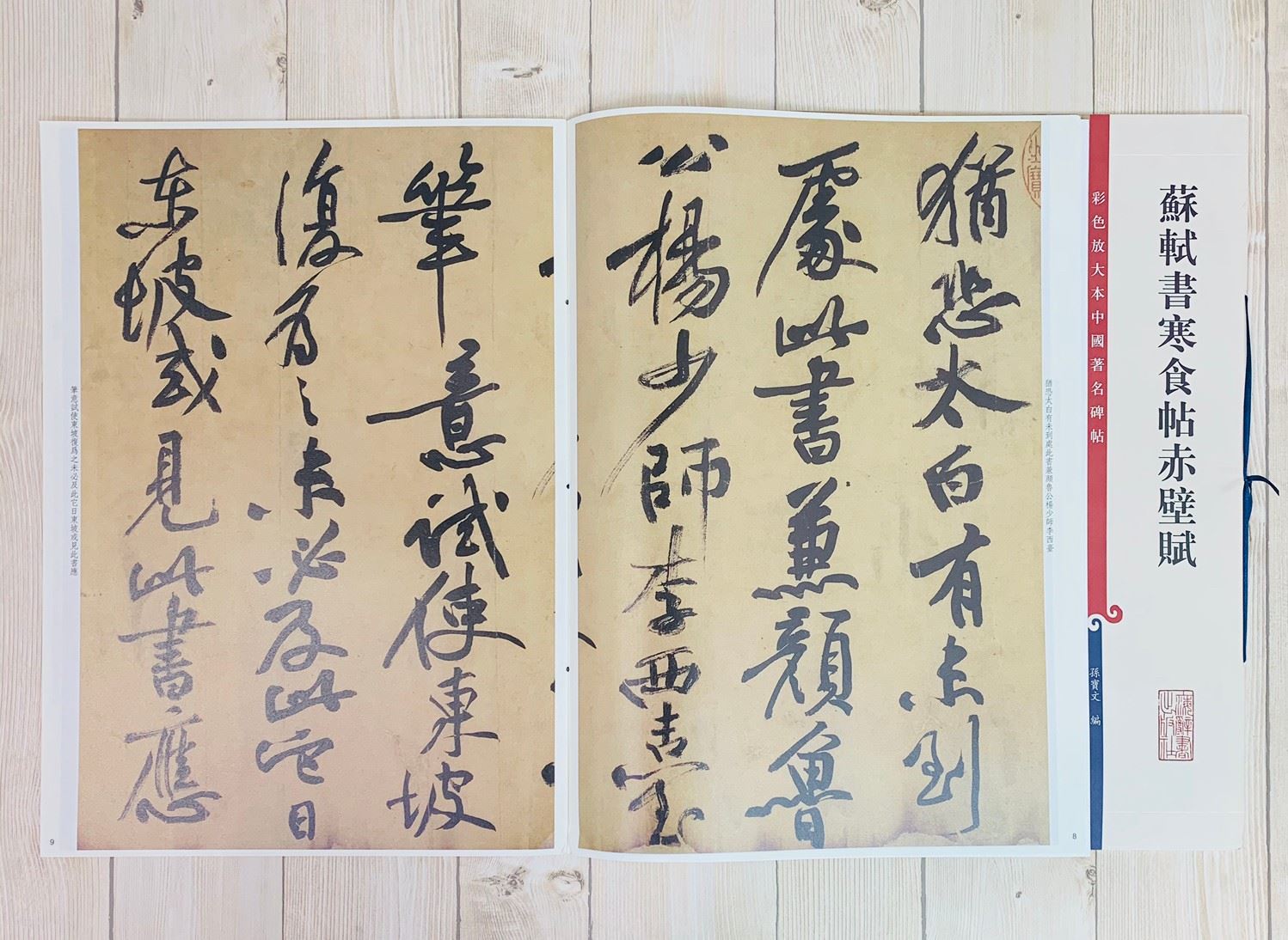 《蘇軾書寒食帖赤壁賦 》 彩色放大 中國著名碑帖  上海辭書出版社