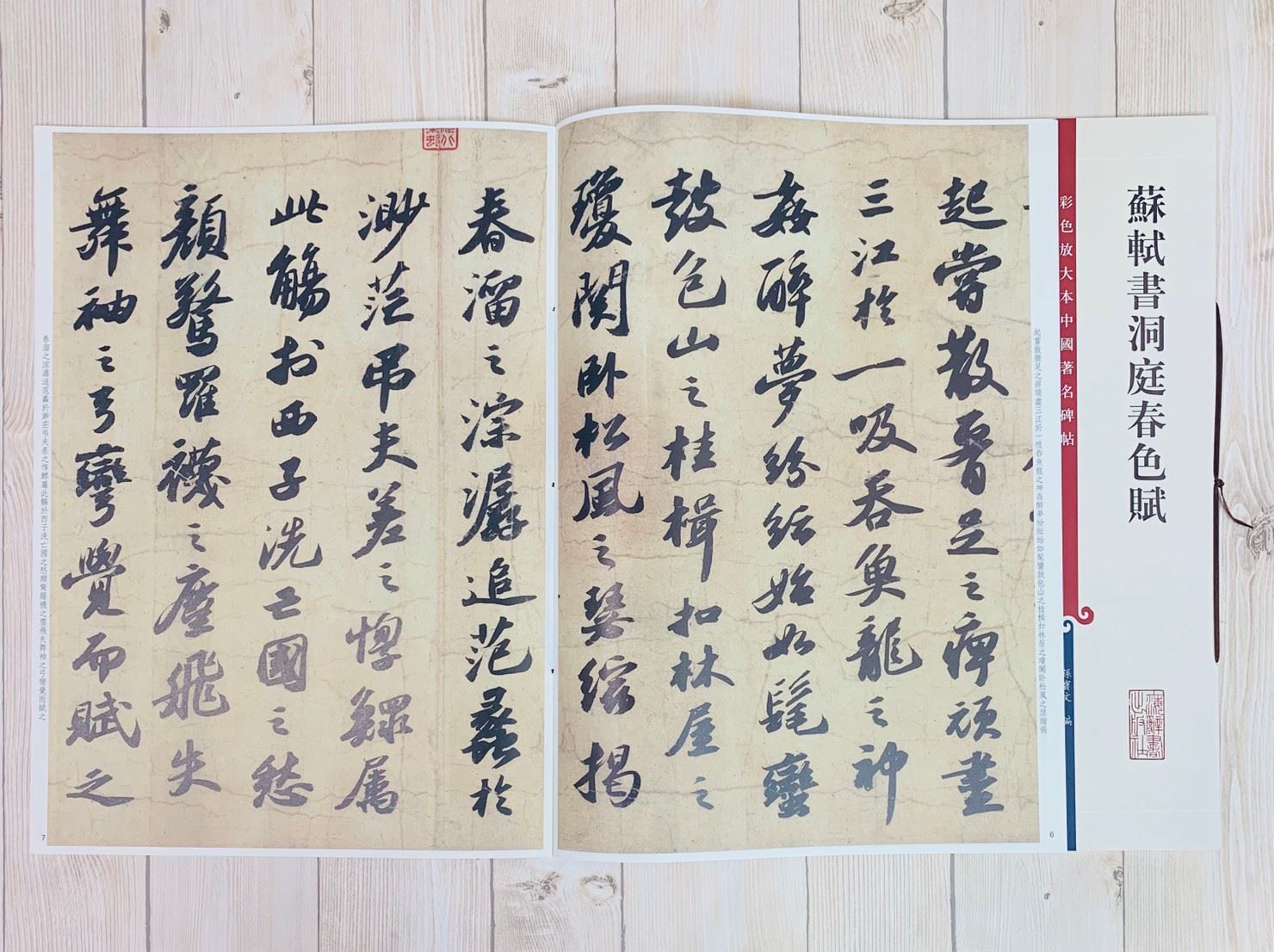 《蘇軾書洞庭春色賦 》彩色放大 中國著名碑帖  上海辭書出版社