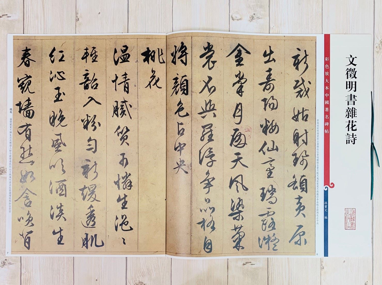 《文徵明書雜花詩 》 彩色放大 中國著名碑帖  上海辭書出版社