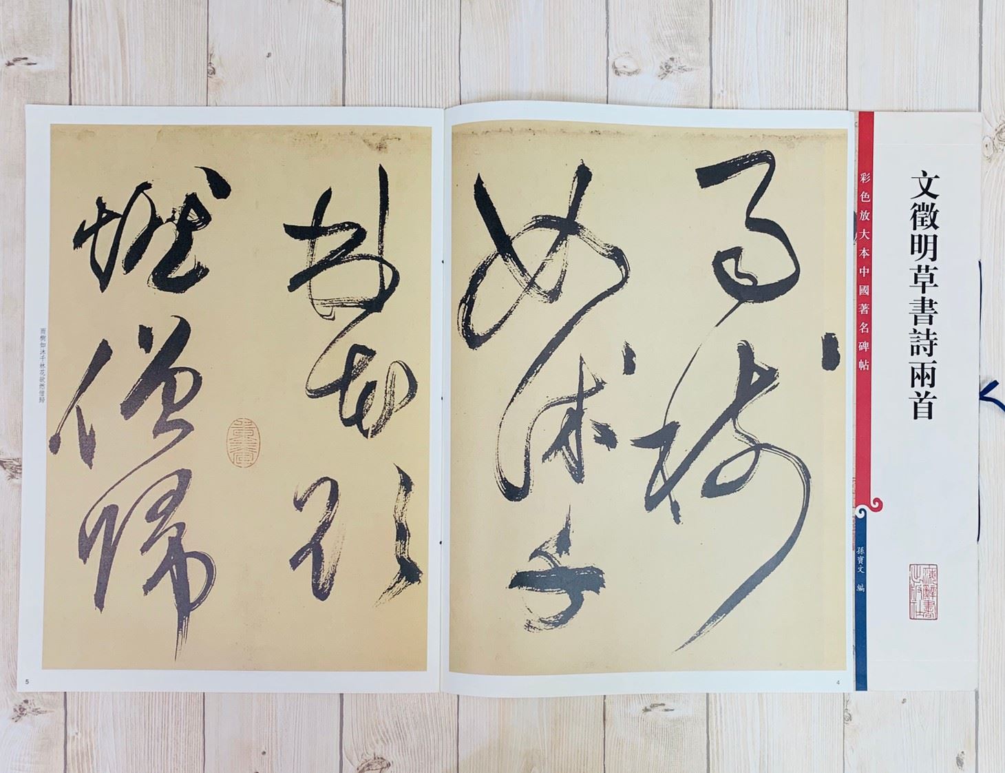 《文徵明草書詩兩首》 孫寶文彩色放大 中國著名碑帖  上海辭書出版社