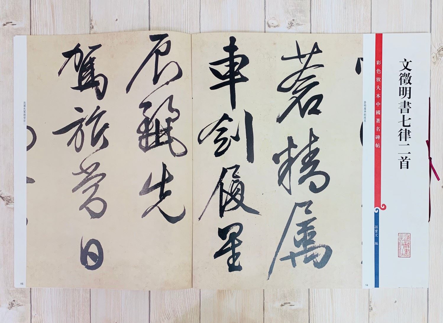 《文徵明書七律二首》 孫寶文 彩色放大 中國著名碑帖  上海辭書出版社