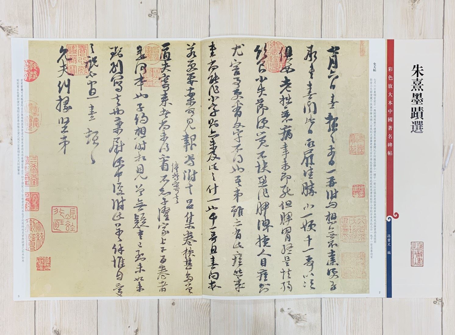 《朱熹墨蹟選》孫寶文 彩色放大 中國著名碑帖  上海辭書出版社