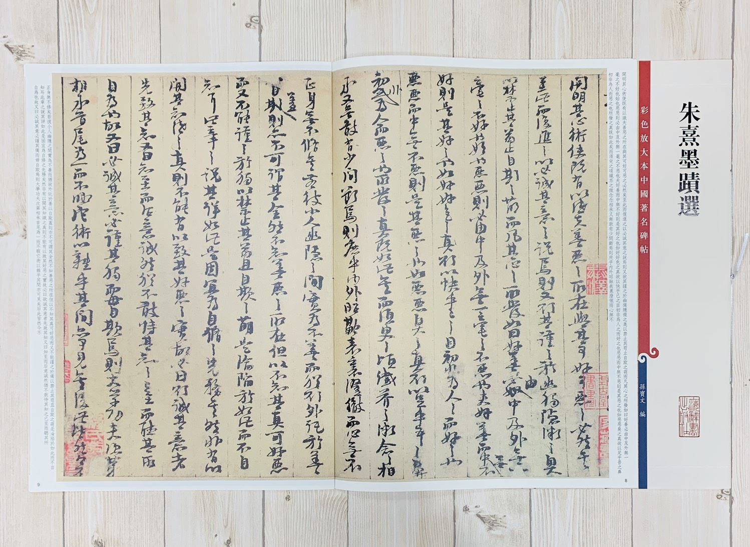 《朱熹墨蹟選》孫寶文 彩色放大 中國著名碑帖  上海辭書出版社