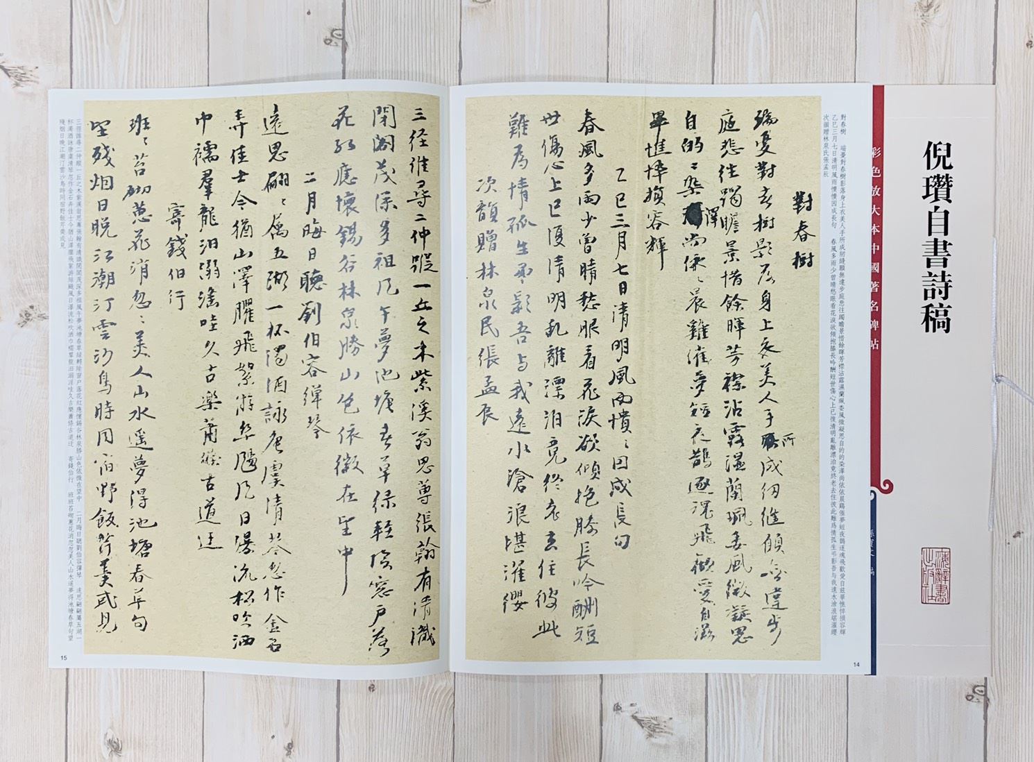 《倪瓚自書詩稿》 孫寶文 彩色放大 中國著名碑帖  上海辭書出版社
