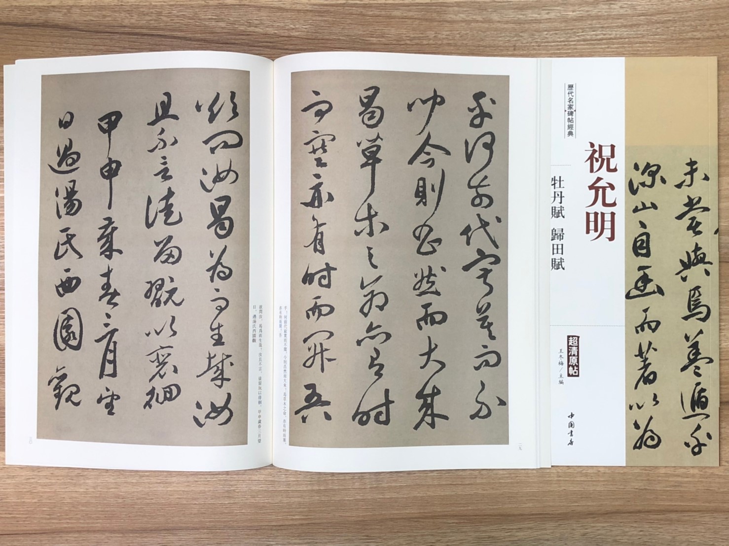 《祝允明 牡丹賦.歸田賦》歷代名家碑帖經典 中國書店 安徽美術 