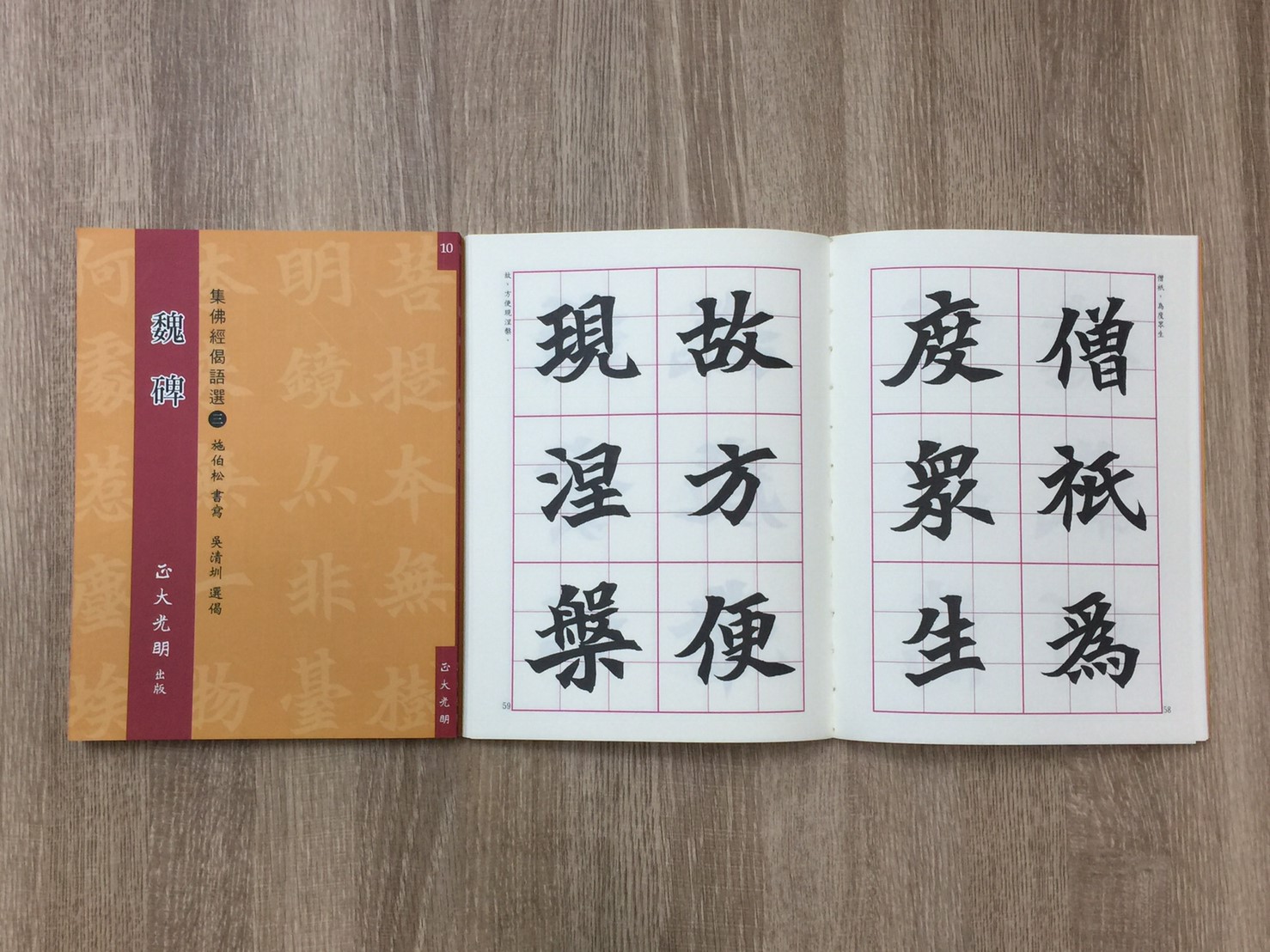 正大原寸放大10《魏碑 集佛經偈語選(3)》施伯松 書寫 / 吳清圳 選偈 / 正大光明出版