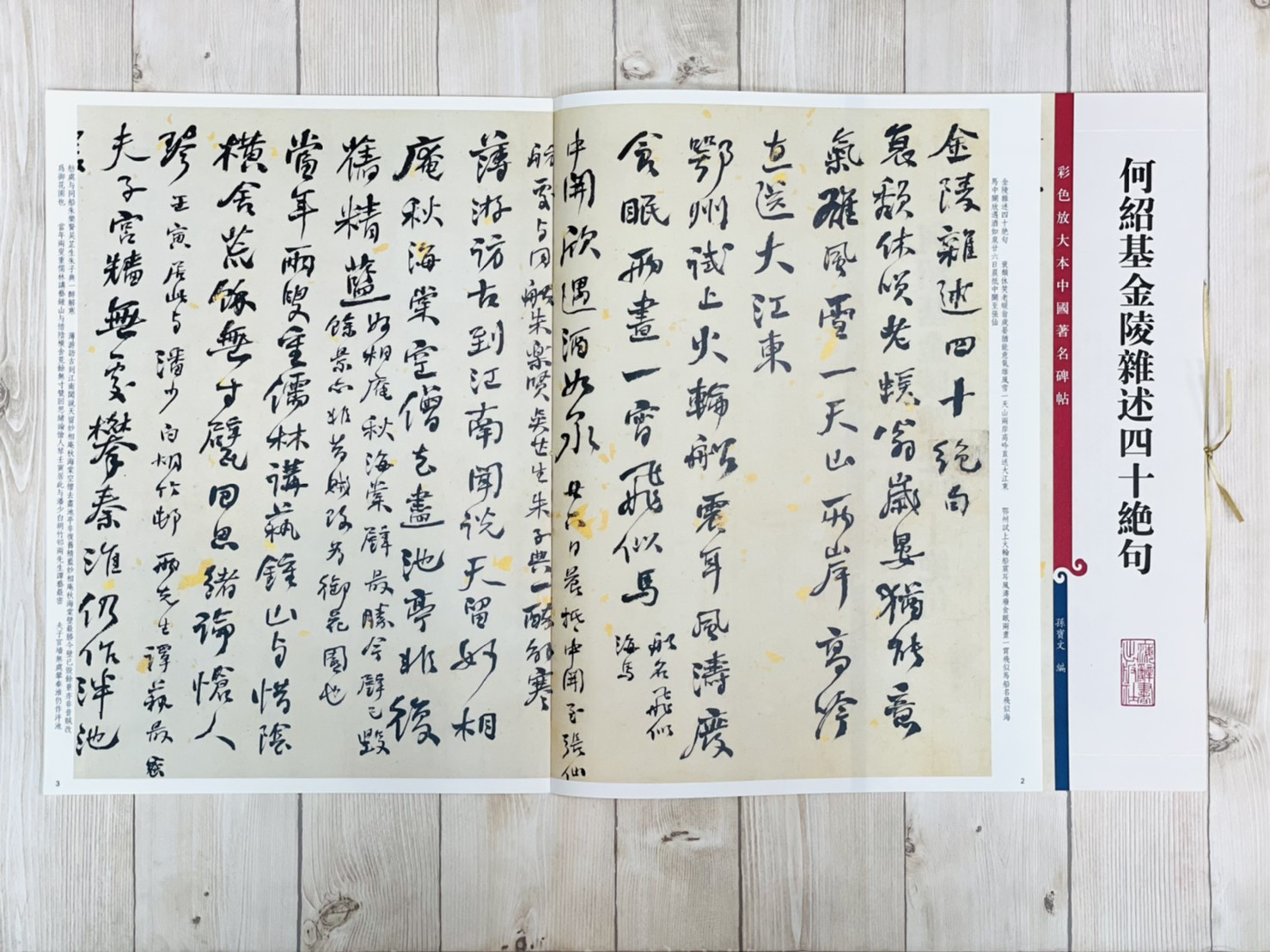 《何紹基金陵雜述四十絕句》 彩色放大本 中國著名碑帖  孫寶文 上海辭書出版社