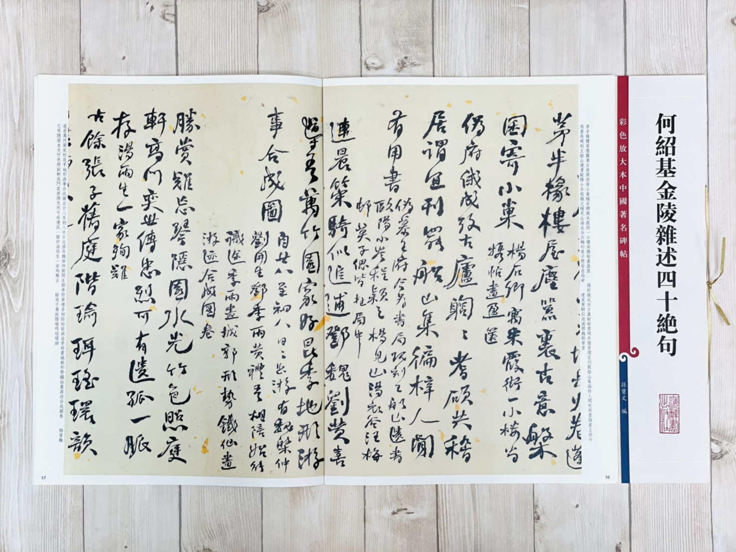 《何紹基金陵雜述四十絕句》 彩色放大本 中國著名碑帖  孫寶文 上海辭書出版社