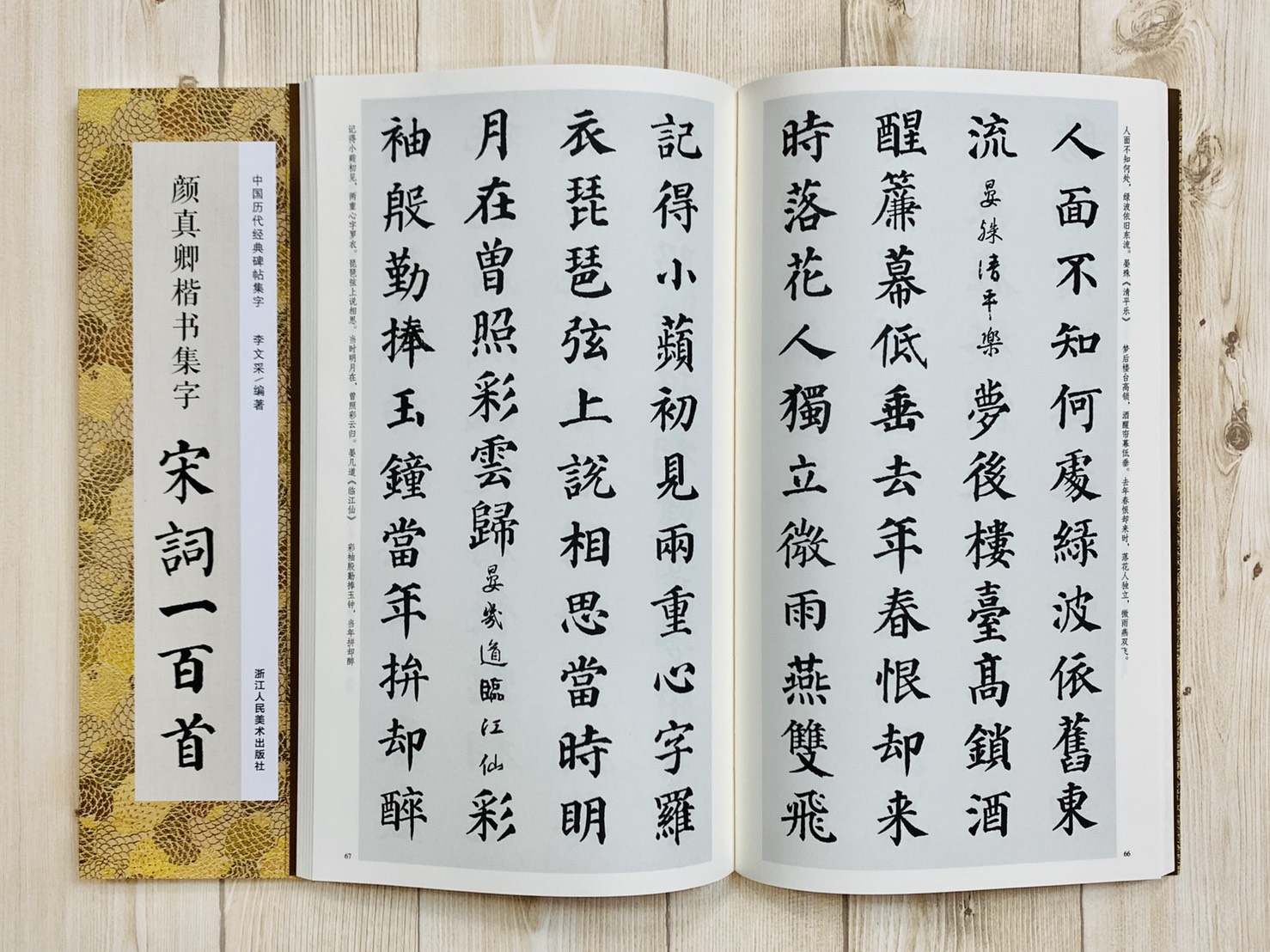 《集字宋詞一百首》一套五本 中國歷代經典碑帖集字 浙江人民美術出版社 隸書 智永 顏真卿 王羲之 米芾 宋詞 一百首