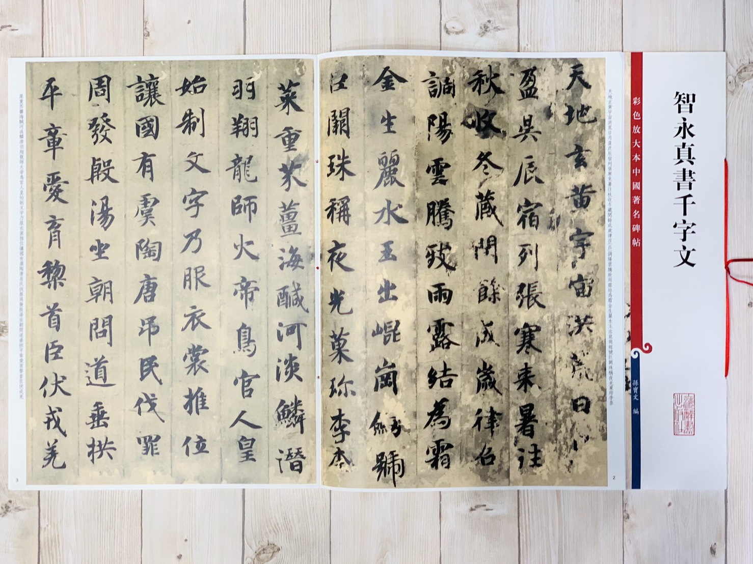 《智永真書千字文》 孫寶文 編 彩色放大 中國著名碑帖  上海辭書出版社