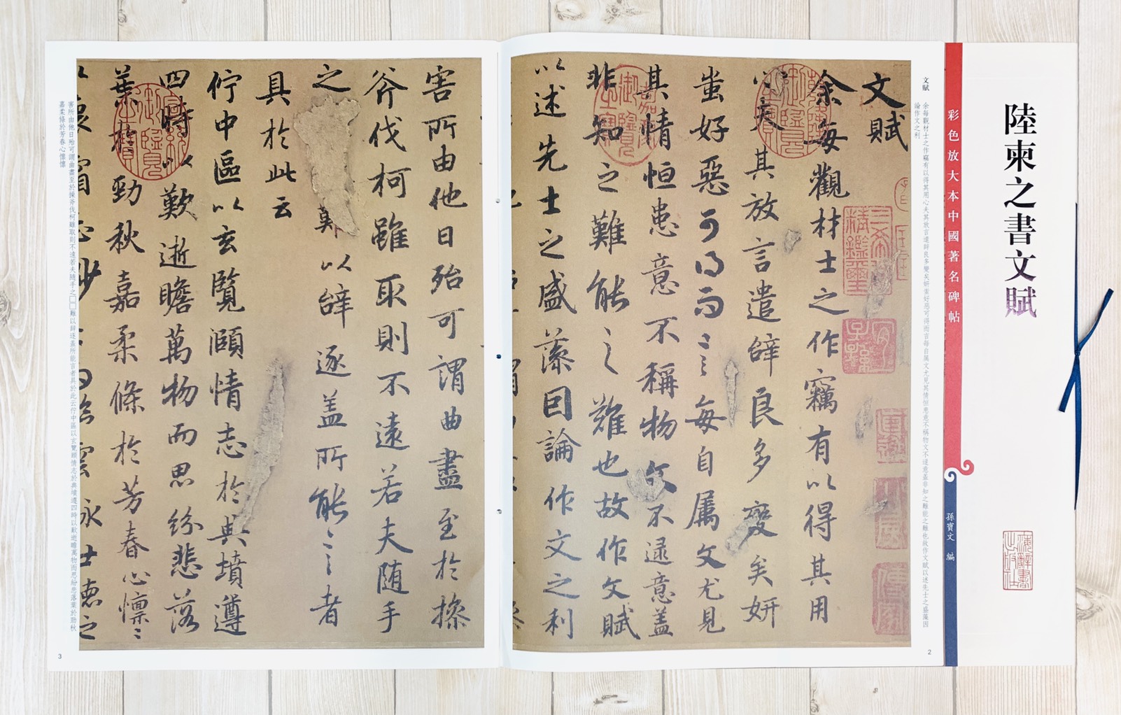 《陸柬之書文賦》 彩色放大本 中國著名碑帖  孫寶文 編 上海辭書出版社