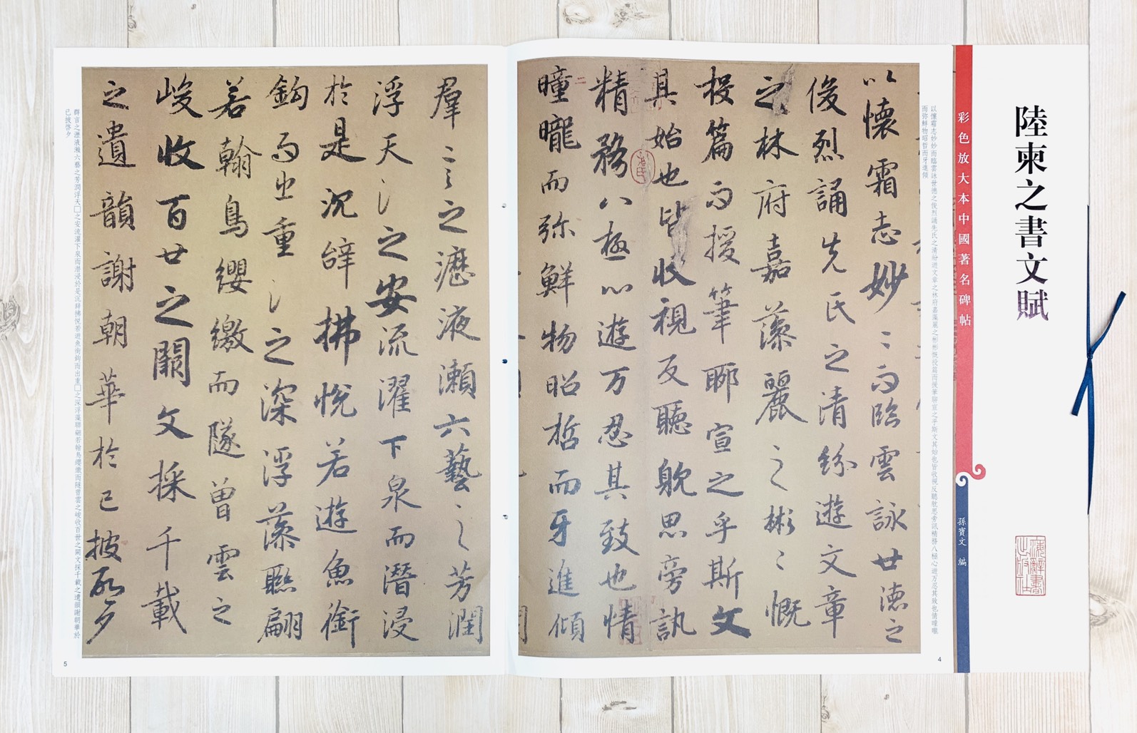 《陸柬之書文賦》 彩色放大本 中國著名碑帖  孫寶文 編 上海辭書出版社