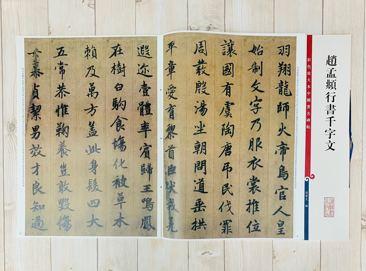 《趙孟頫行書千字文 》 彩色放大 中國著名碑帖  上海辭書出版社