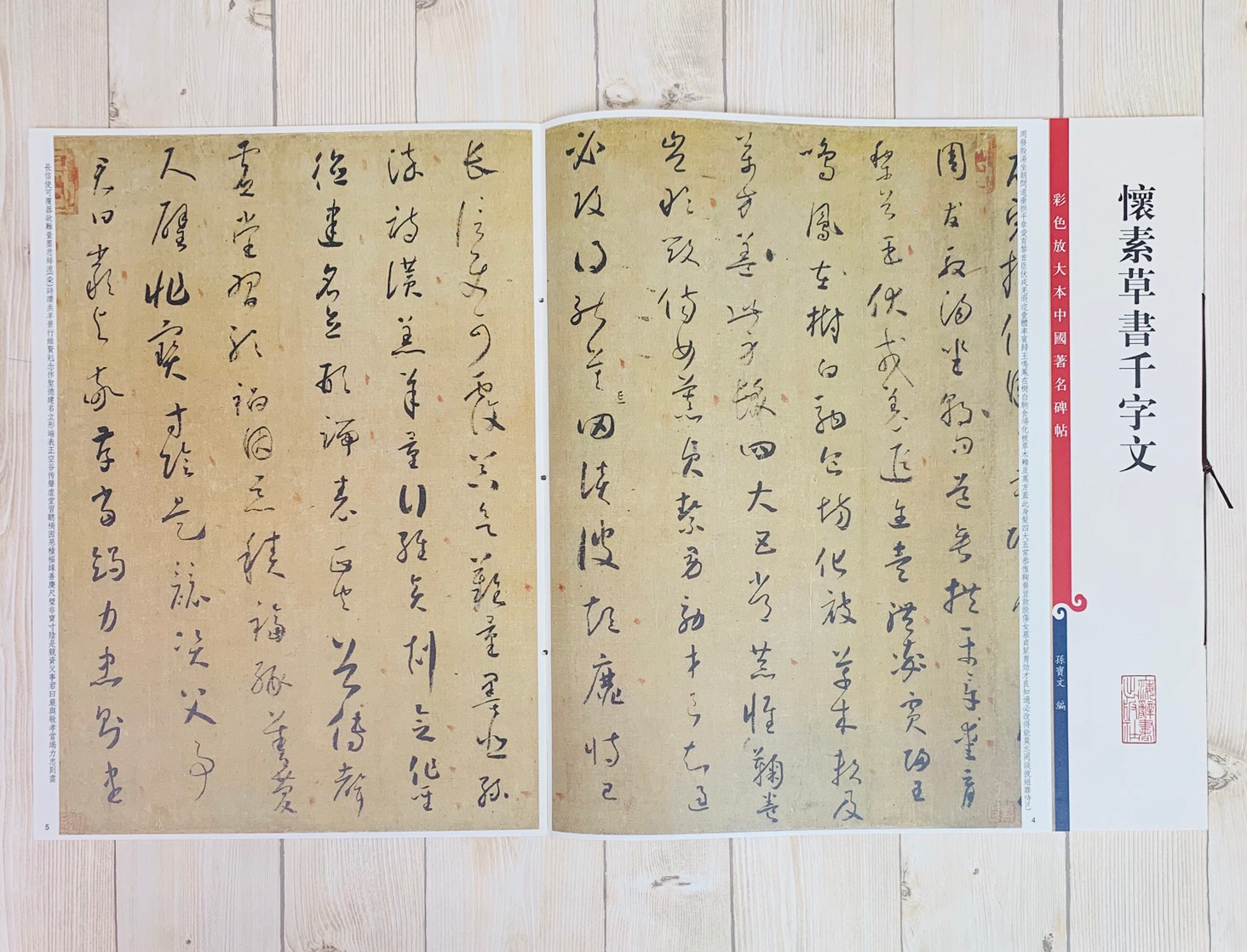 《懷素草書千字文 》 彩色放大 中國著名碑帖  上海辭書出版社 