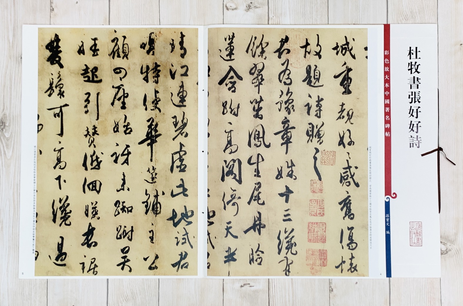 《杜牧書張好好詩 》 彩色放大 中國著名碑帖  上海辭書出版社 