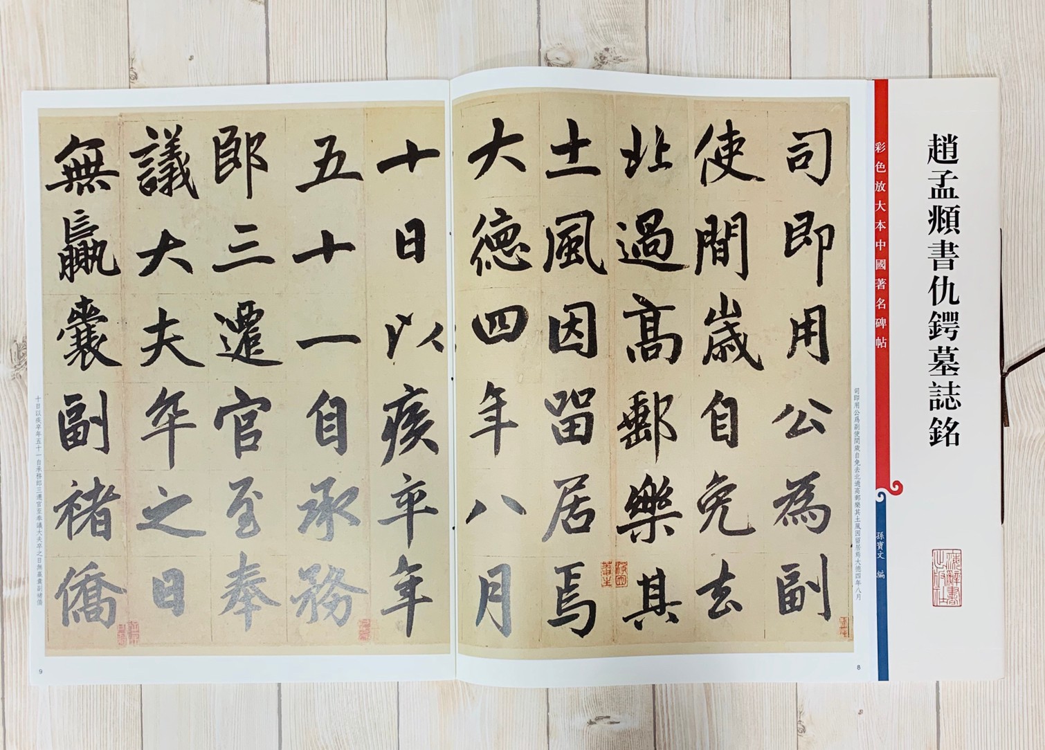 《趙孟頫書仇鍔墓誌銘 》彩色放大 中國著名碑帖  上海辭書出版社