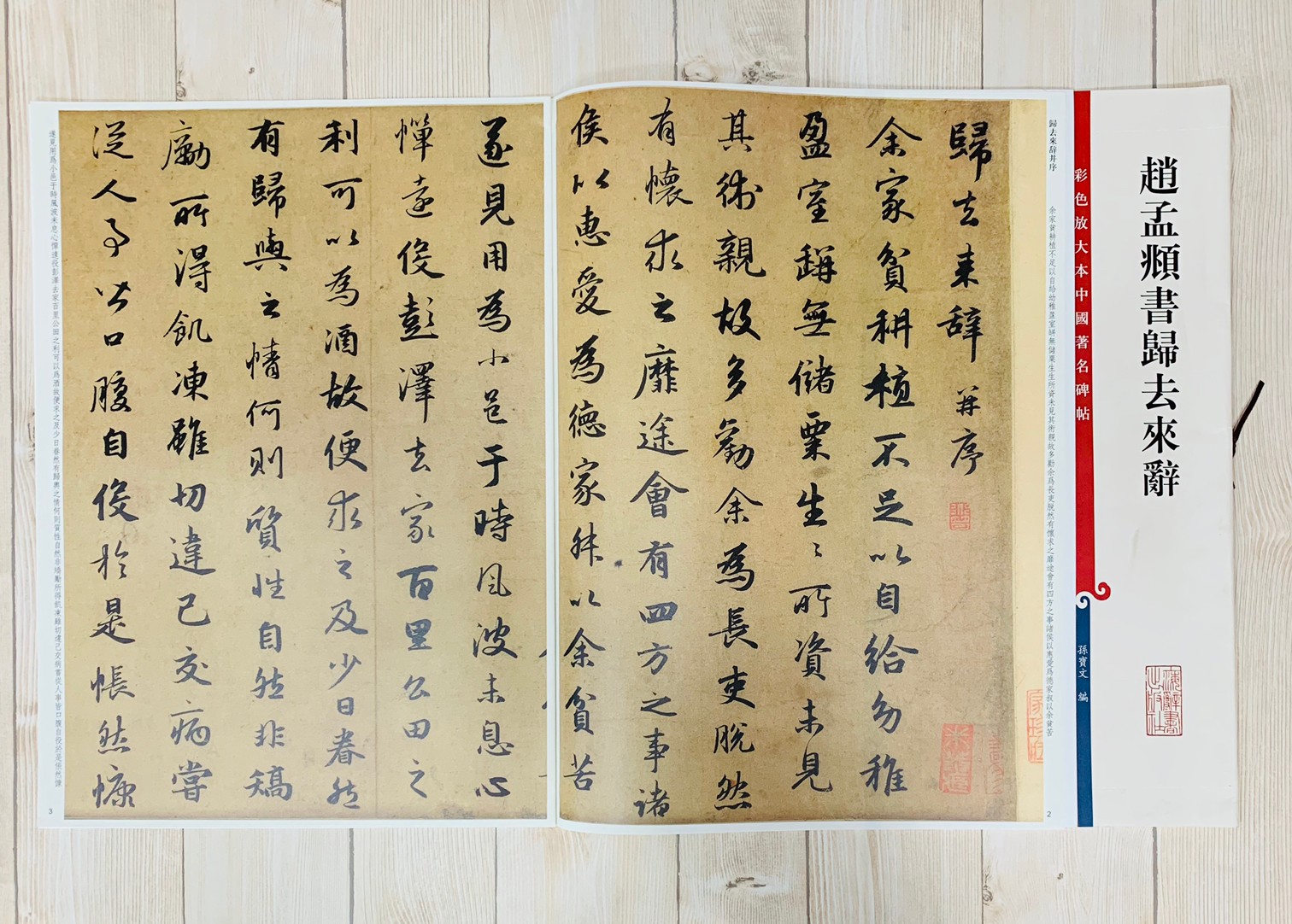 《趙孟頫書歸去來辭 》 彩色放大 中國著名碑帖  上海辭書出版社