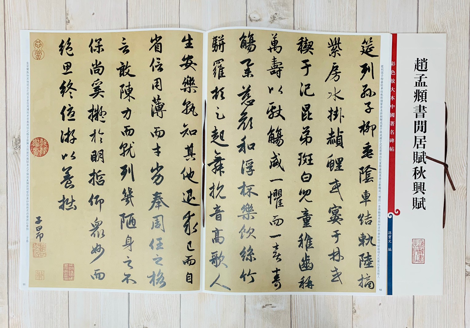 《趙孟頫書閒居賦秋興賦 》 彩色放大 中國著名碑帖  上海辭書出版社