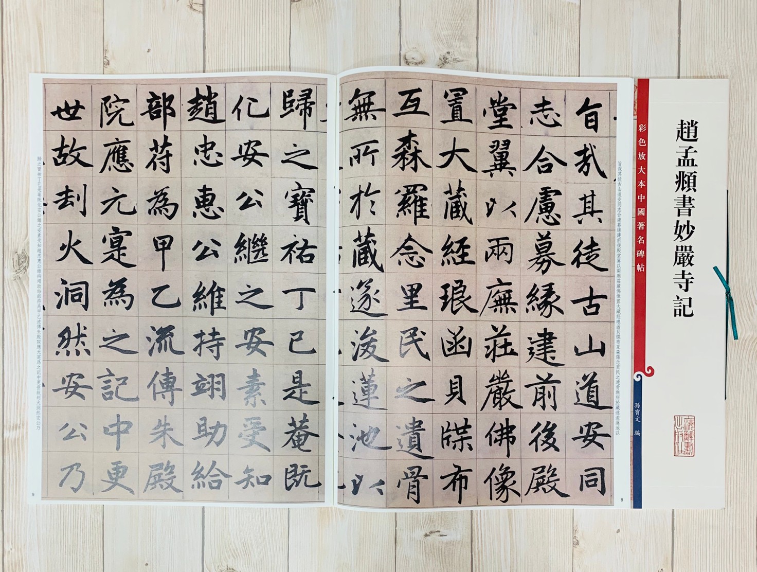 《趙孟頫書妙嚴寺記 》 孫寶文 編 彩色放大 中國著名碑帖  上海辭書出版社