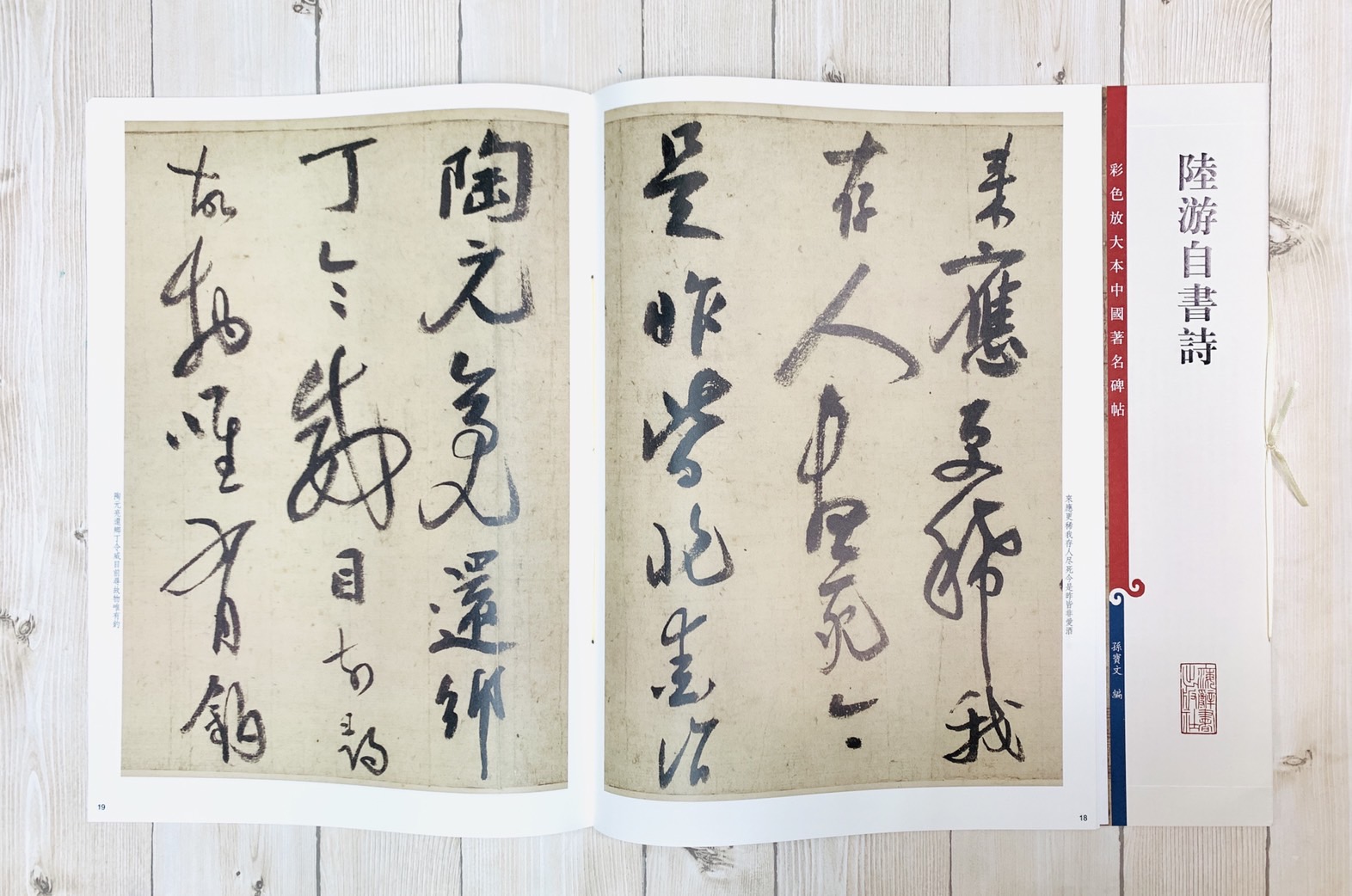《陸游自書詩》孫寶文彩色放大 中國著名碑帖  上海辭書出版社