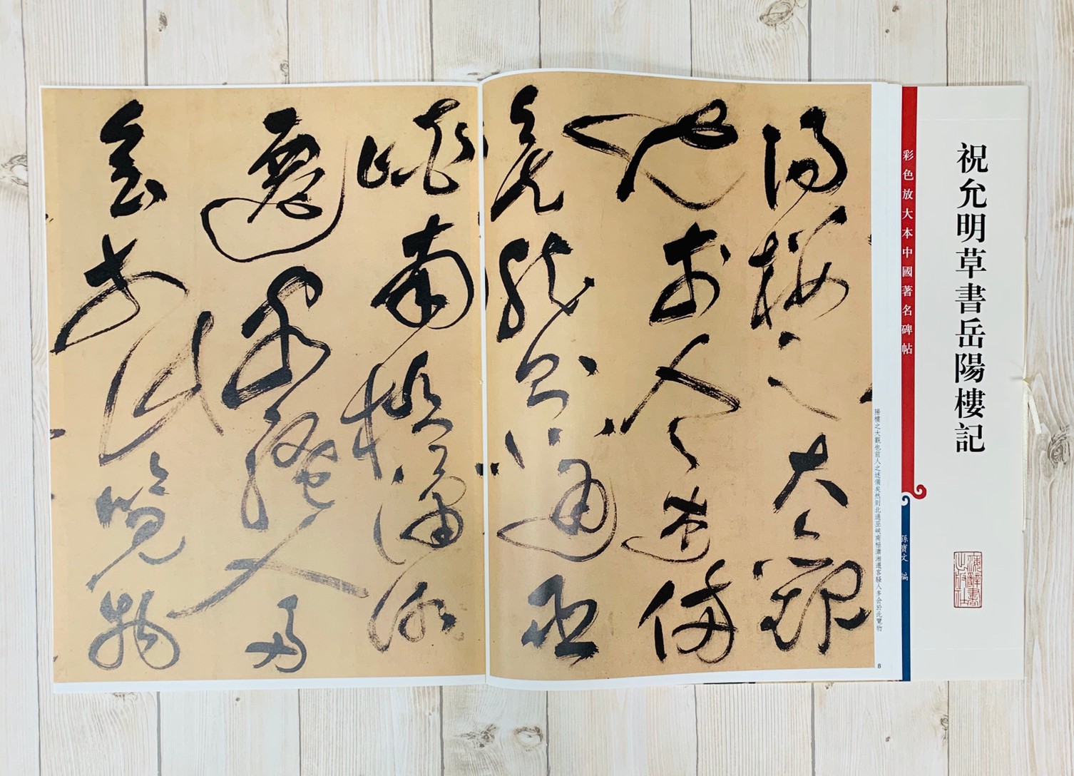《祝允明草書岳陽樓記 》 孫寶文 彩色放大 中國著名碑帖  上海辭書出版社