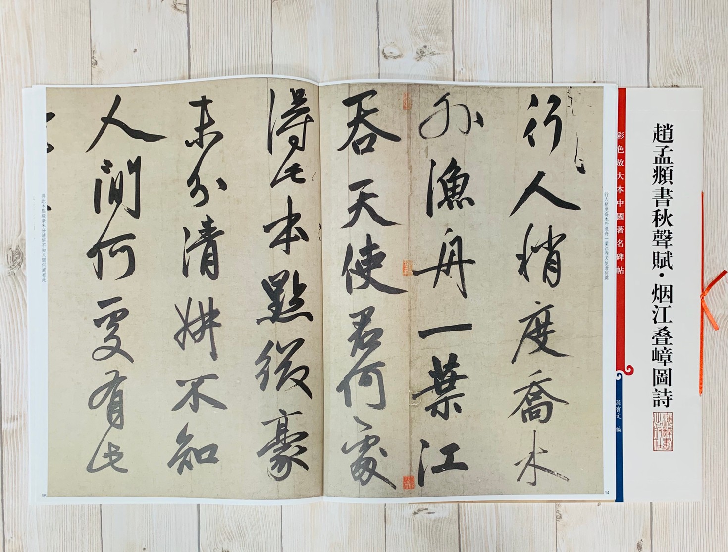 《趙孟頫書秋聲賦煙江疊嶂圖詩 》 孫寶文 編 彩色放大 中國著名碑帖  上海辭書出版社