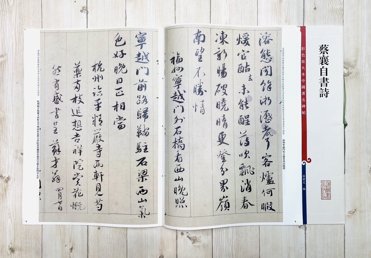 《蔡襄自書詩》孫寶文 彩色放大 中國著名碑帖  上海辭書出版社
